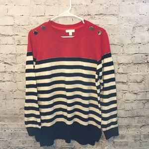 Women’s Nautical Style Sweater - Gold Lining (L)
